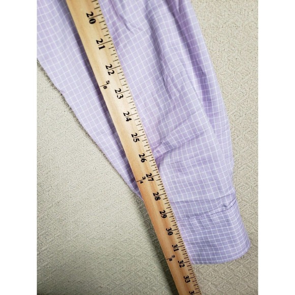 Lorenzouomo The Perfect White Shirt Mens 16 Plaid Trim Fit Button Up Long Sleeve - Picture 10 of 12